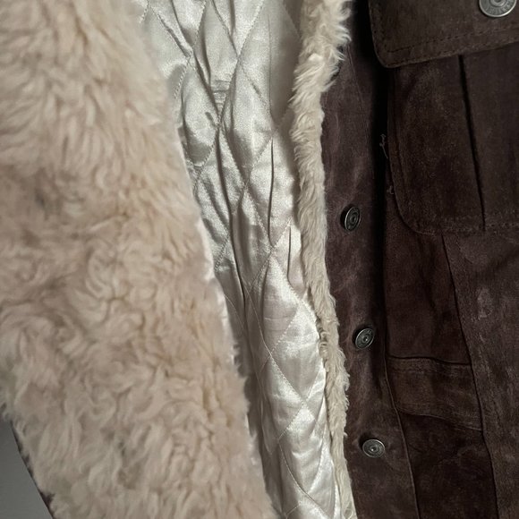 Wilsons Leather - Vintage Brown Sherpa Leather Jacket - Picture 2 of 4